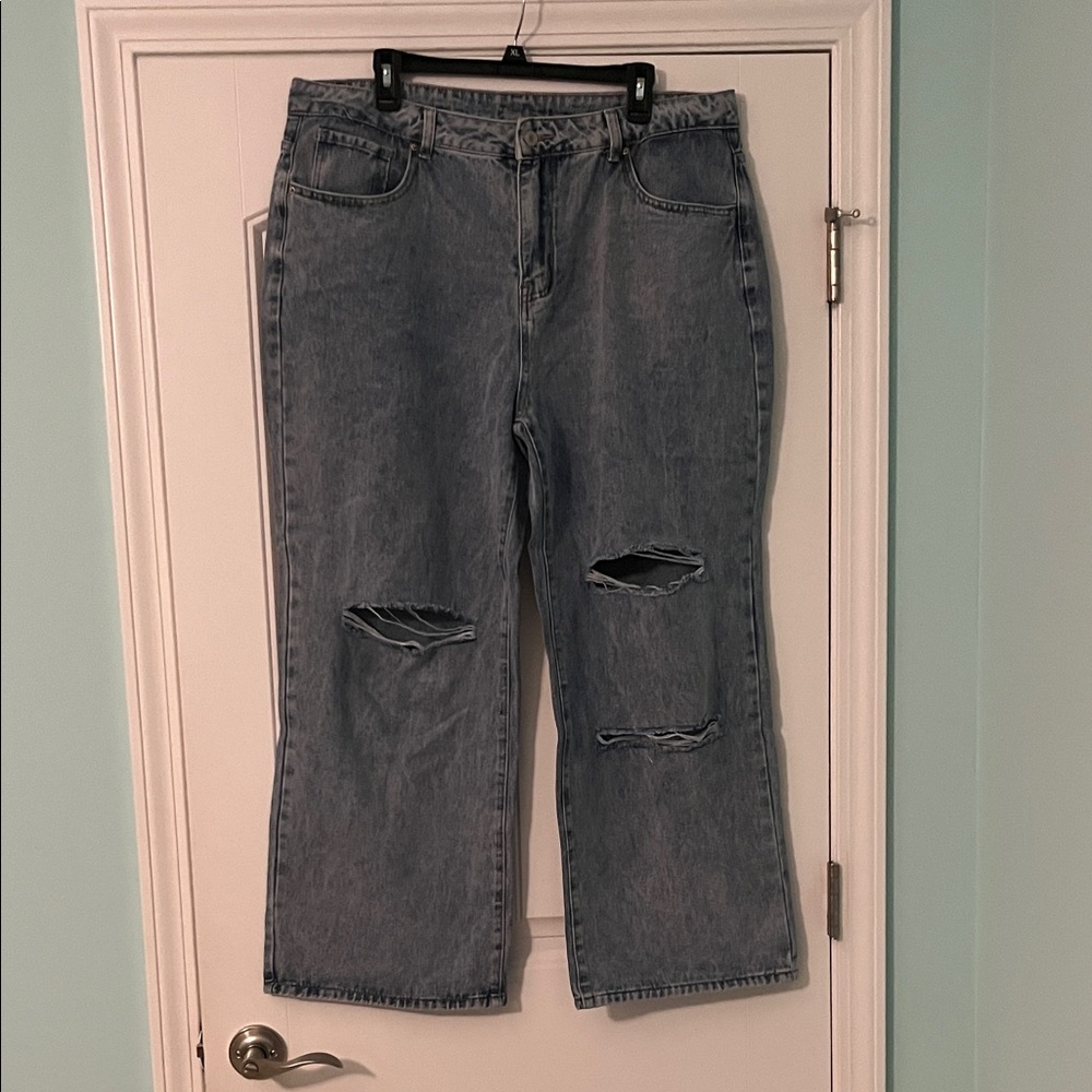 Classic Blue Distressed Women Jeans